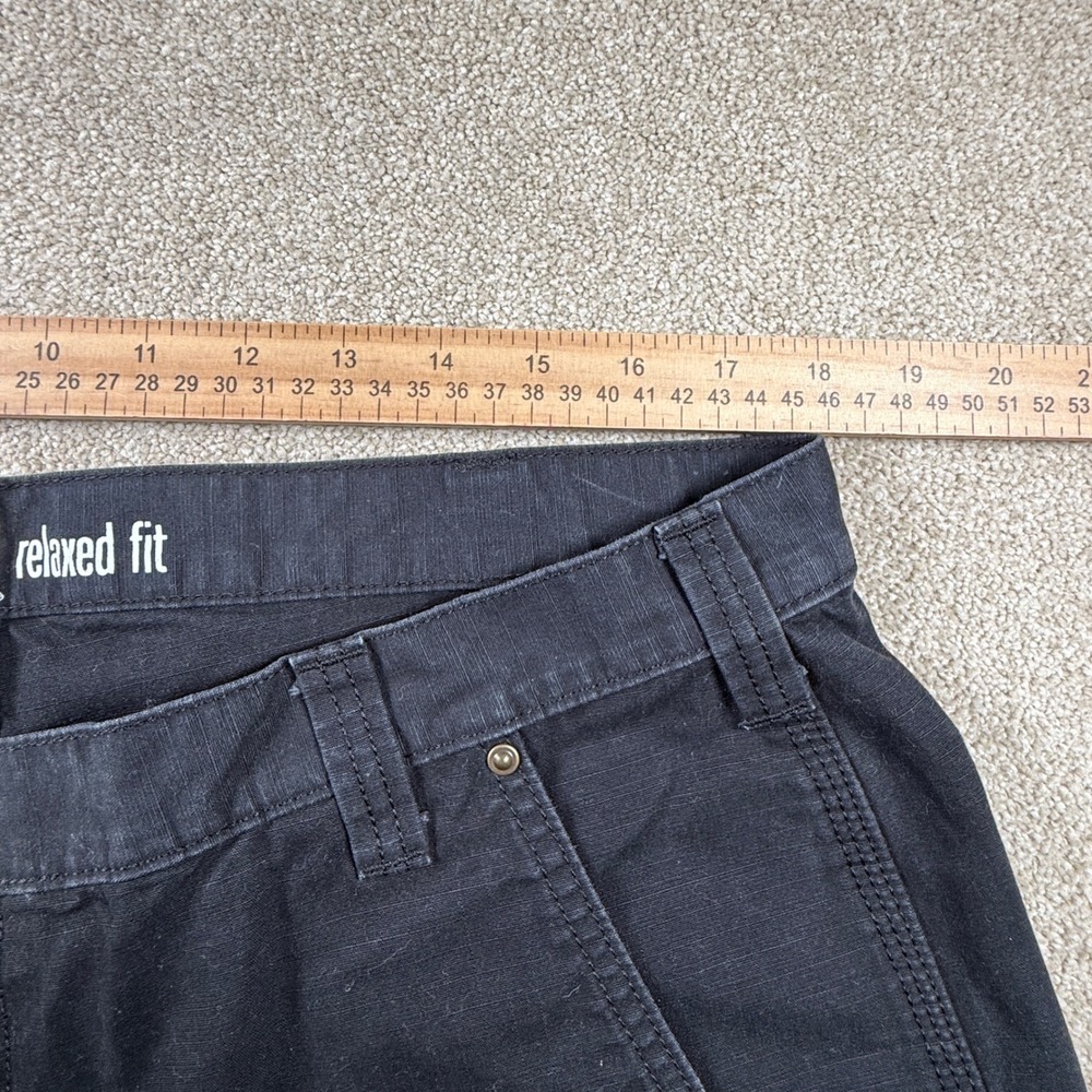 Carhartt B342 BLK Relaxed Fit Cargo Pants Mens 40x32 Black Ripstop Work Trousers - Picture 4 of 9